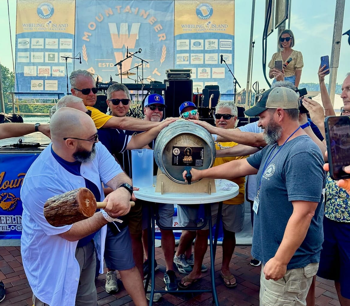 Tapping of the Firkin at Mountaineer Brewfest. Photo by PJ McDermott