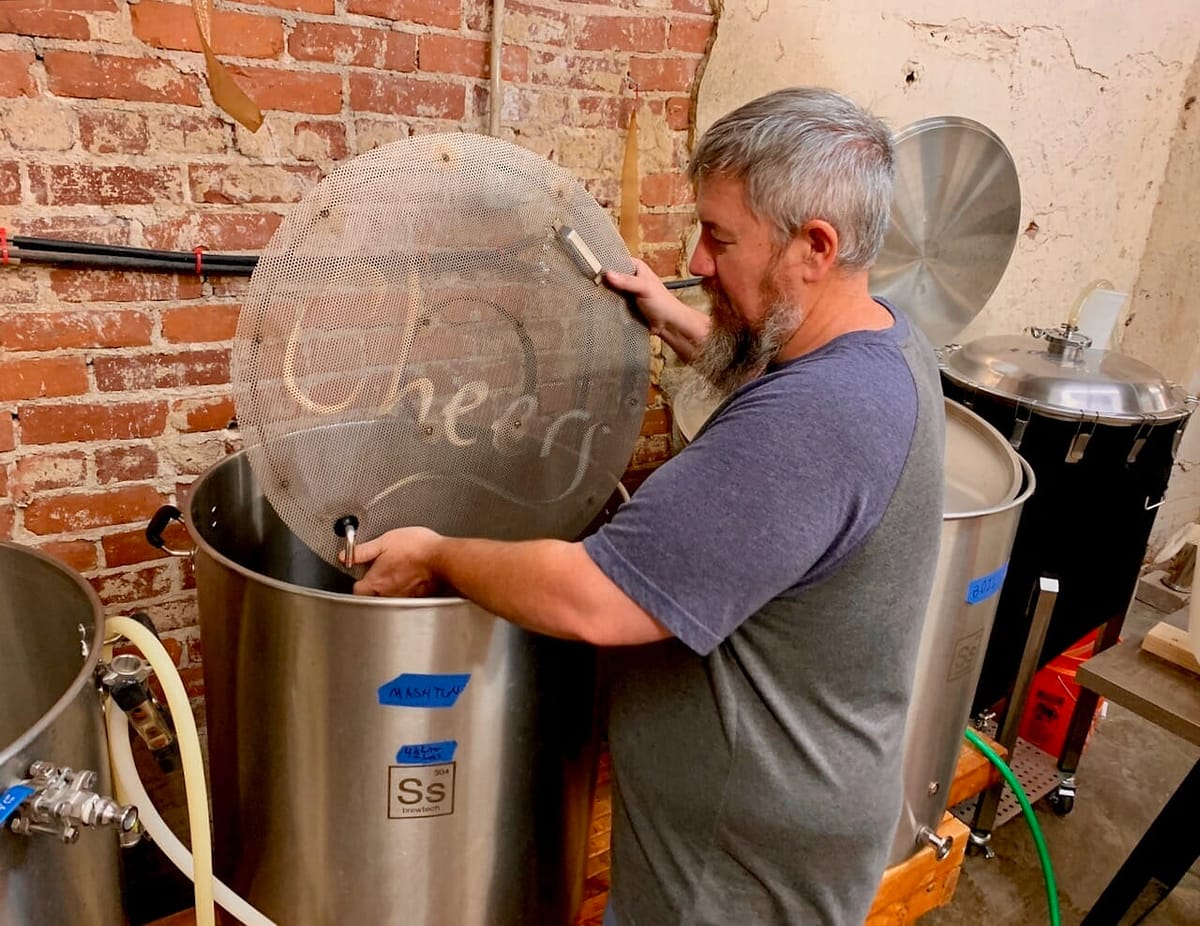 Charleston nano Brewery's Kenny Graley at work